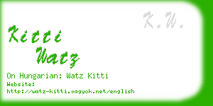 kitti watz business card